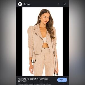 Retrofete Tai Suede Leather Jacket in the color hummus